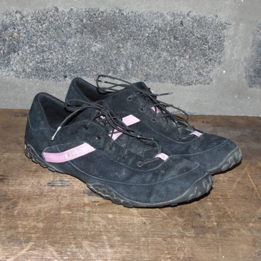 RALPH LAUREN Polo black pink suede athletic shoes